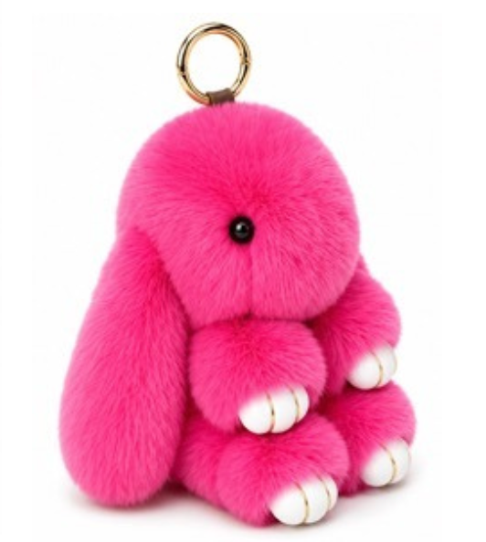 Floppy Ear Bunny Bag Charm: Pastel Pink