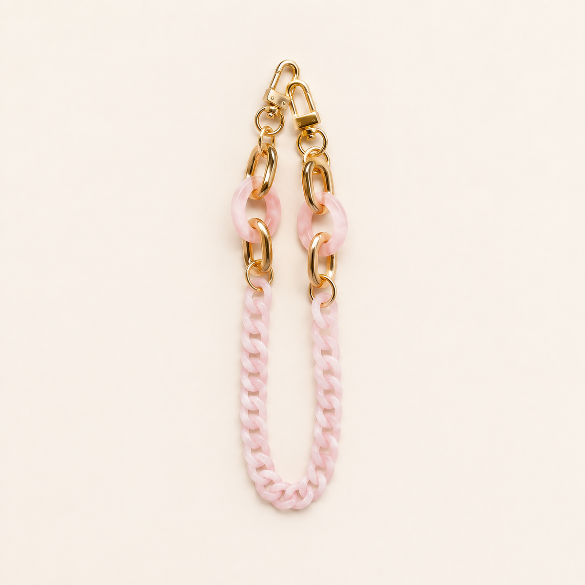 Blush & Gold Mixed-Link Phone Chain