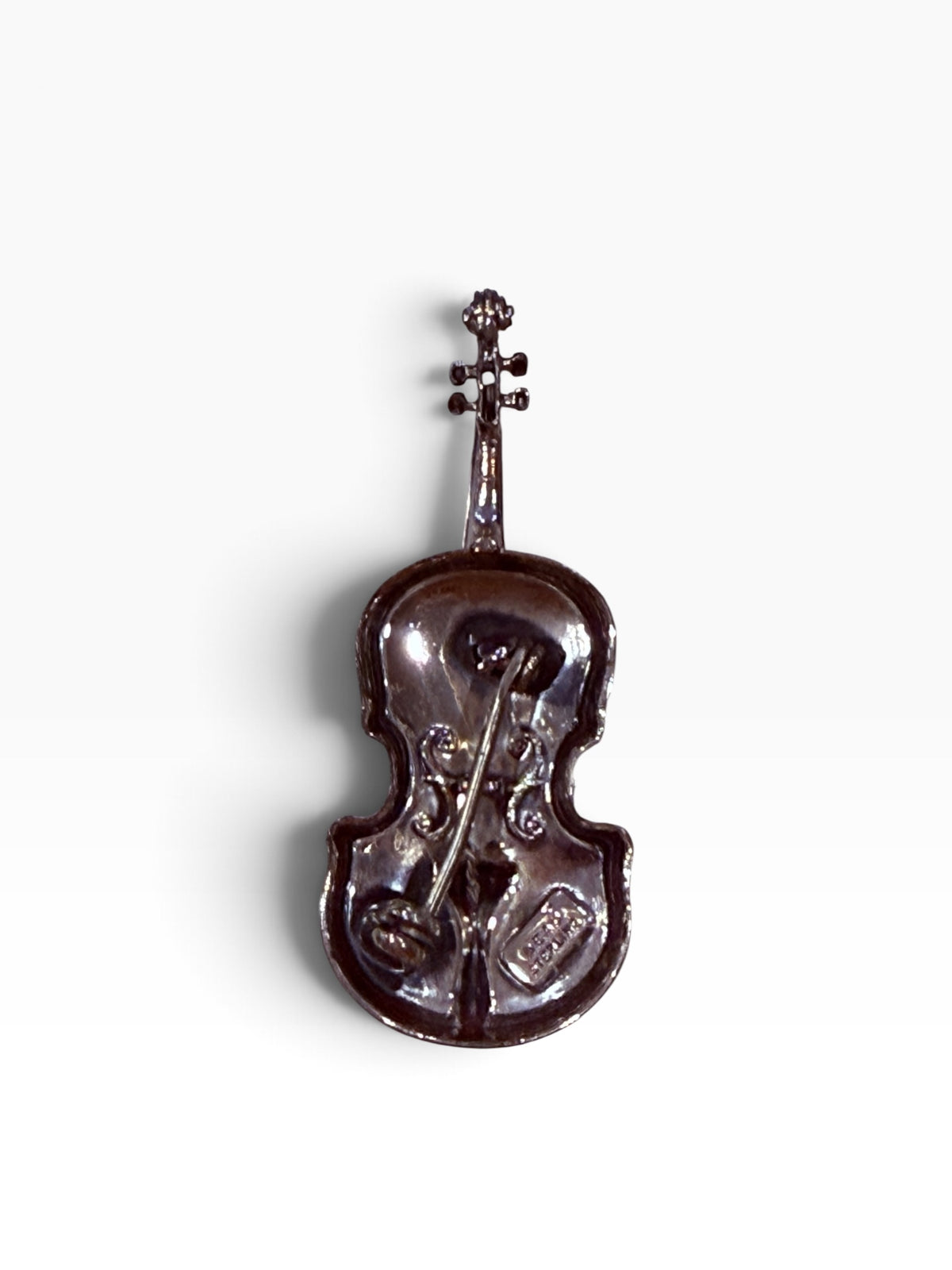 Pre-owned Beau Violin Brooch Sterling Silver