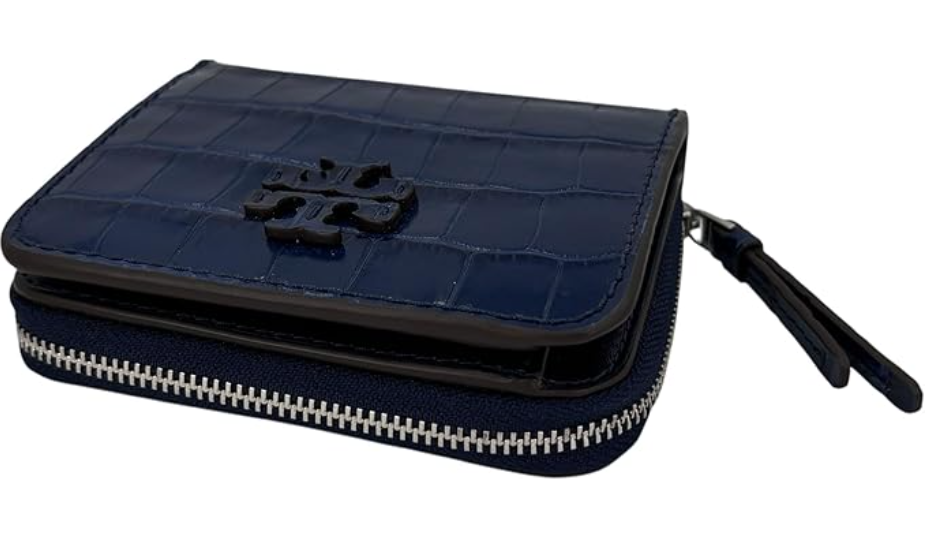 Tory Burch Thea Embossed Bi Fold Wallet Royal Navy