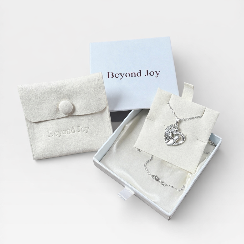 Beyond Joy 925 Sterling Silver Horse & Girl Pendant Necklace w/ Chain & Gift Box