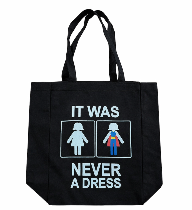 Beyond Joy Canvas Tote It Was Never A Dress Black 11"x15"x5"