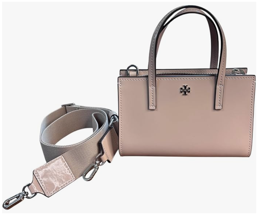 Tory Burch Blake Patent Mini Tote Soft Pink 7.75"x4.5" w Detachable Strape
