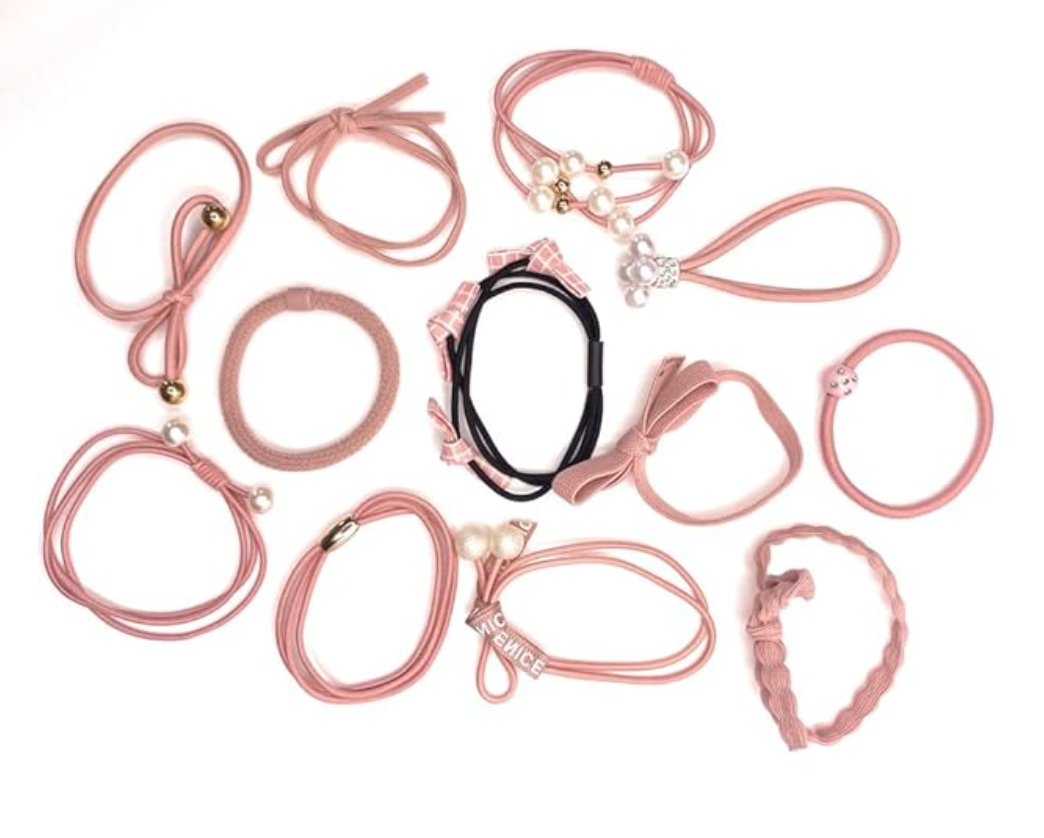“48Pack Cute Hair Ties Set Multi-Color Elastics Gift Party Favors Everyday Hair