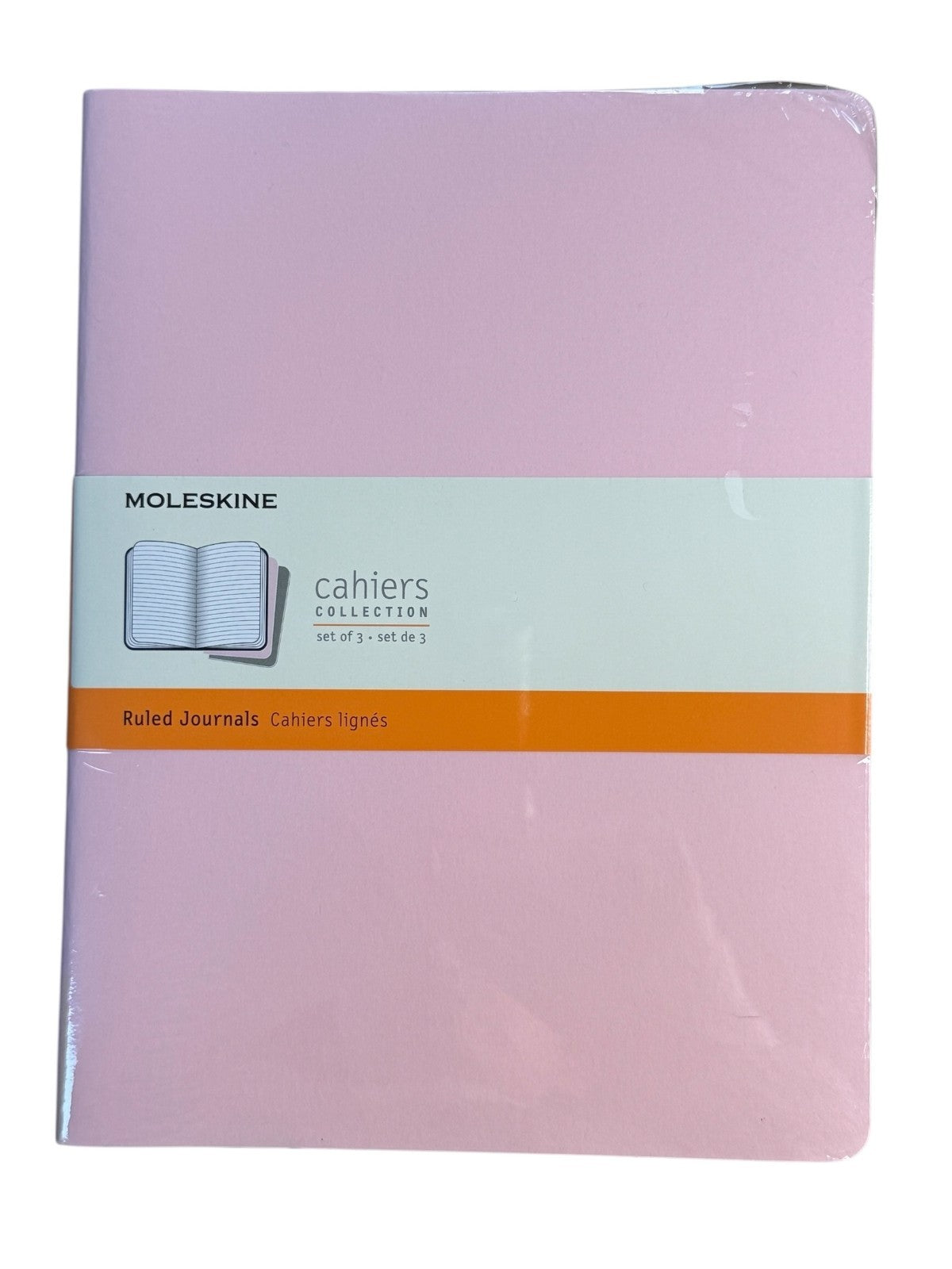 Moleskine Cahiers Collerction Set of 3 Ruled Journals: Pink, Grey, Blue XL 7.5×9