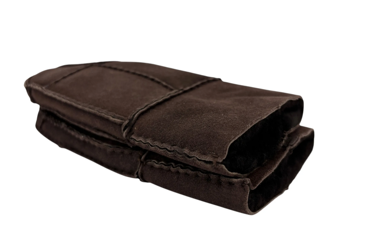Portolano Sheepskin Unisex Shearing Suede Mitten Dark Brown Brand New