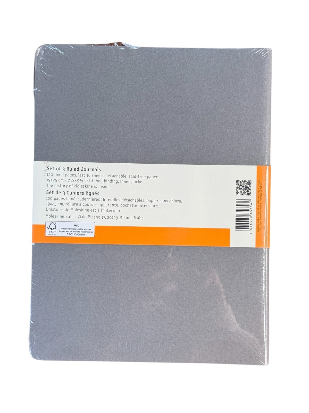 Moleskine Cahiers Collerction Set of 3 Ruled Journals: Pink, Grey, Blue XL 7.5×9