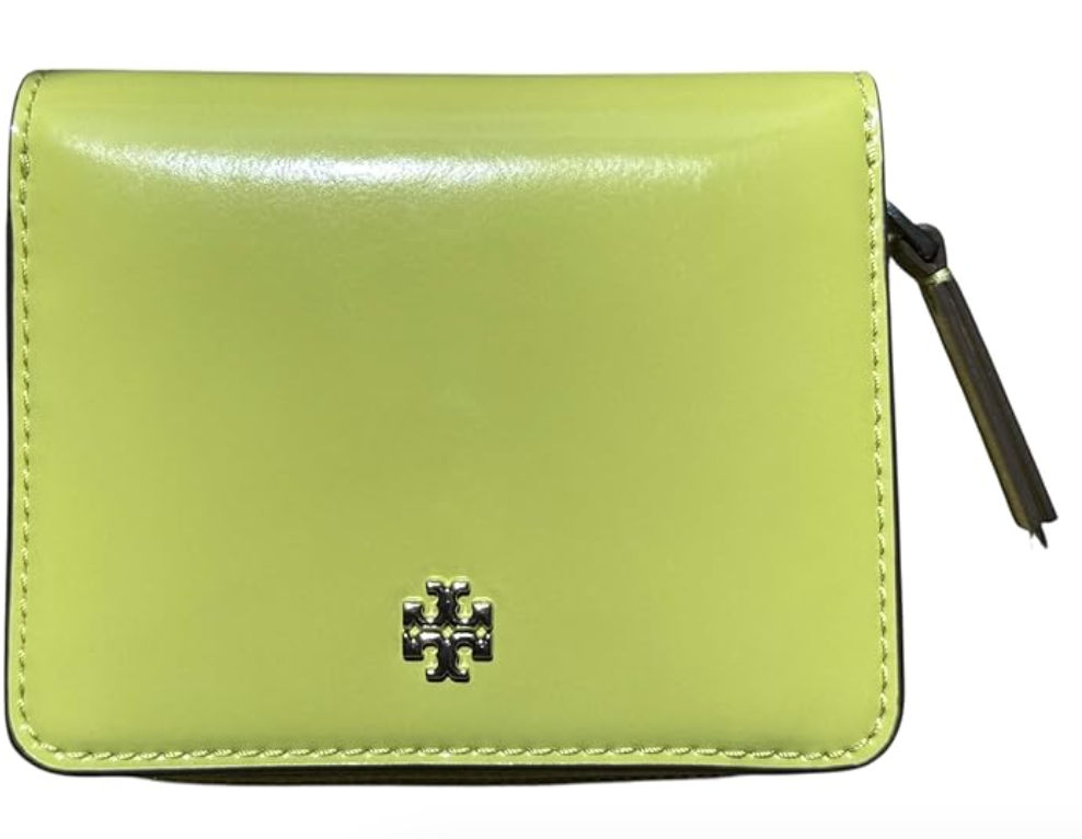 New Tory Burch Emerson Mini Patent Leather Wallet Candy Lime