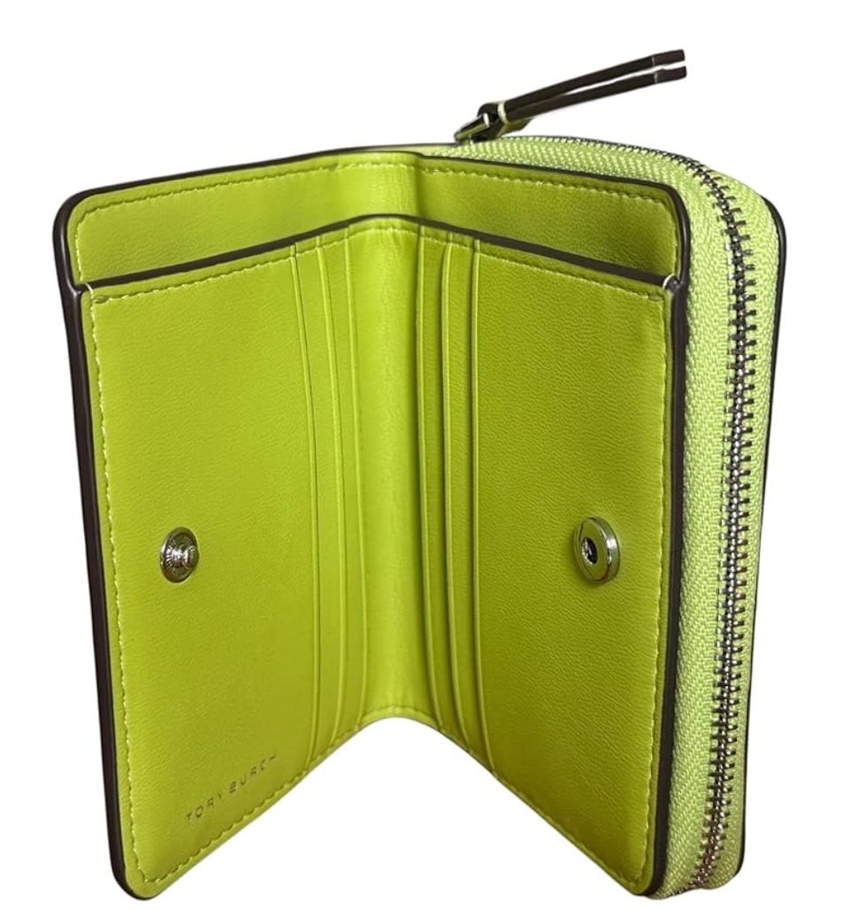 New Tory Burch Emerson Mini Patent Leather Wallet Candy Lime