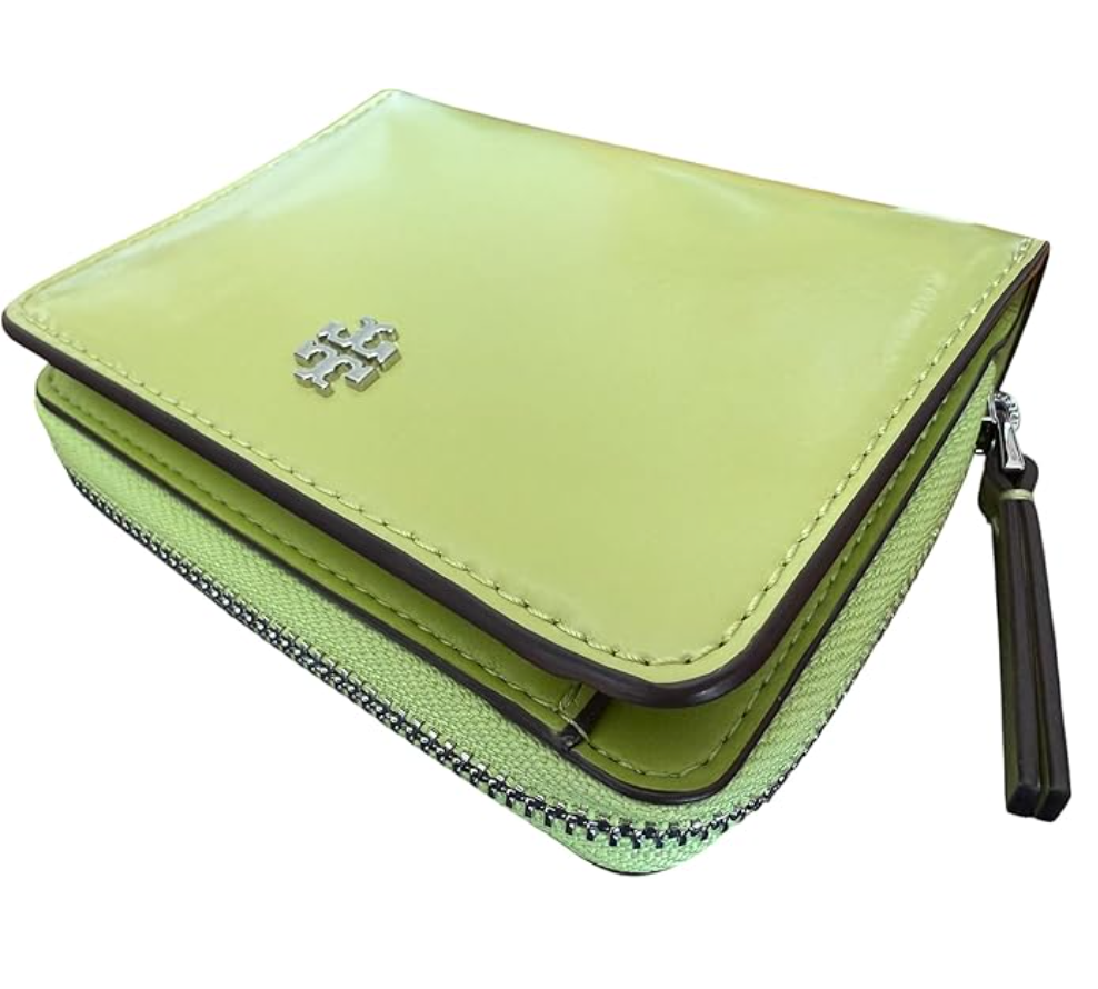 New Tory Burch Emerson Mini Patent Leather Wallet Candy Lime