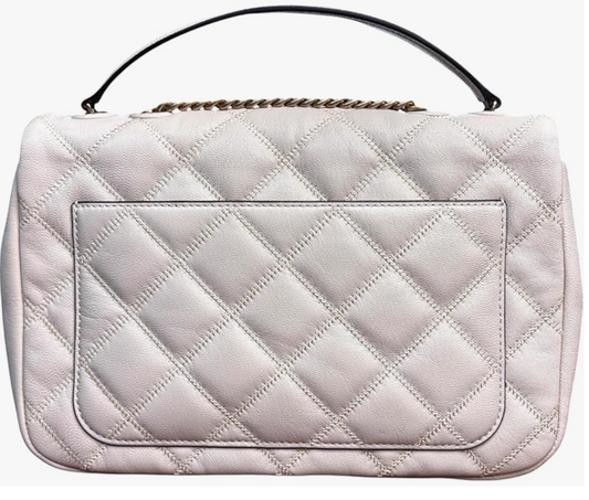 Tory Burch Willa Shoulder Bag New Brie Quilted Leather Convertible Chain Strap