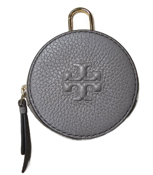 Tory Burch Thea Pebbled Leather w Gold Hardware Women s Coin Pouch (Gray Heron)