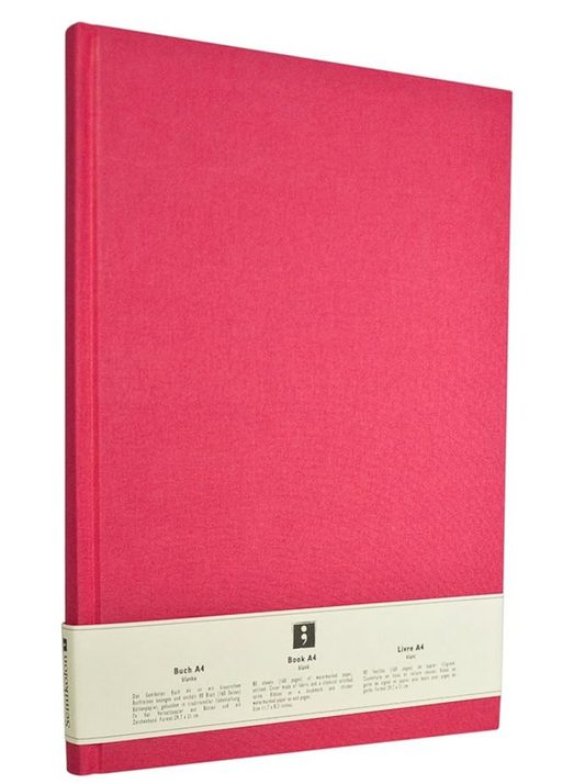 Semikolon Classic Letter/A4 Size Bound Linen Blank Book, Pink (10206)