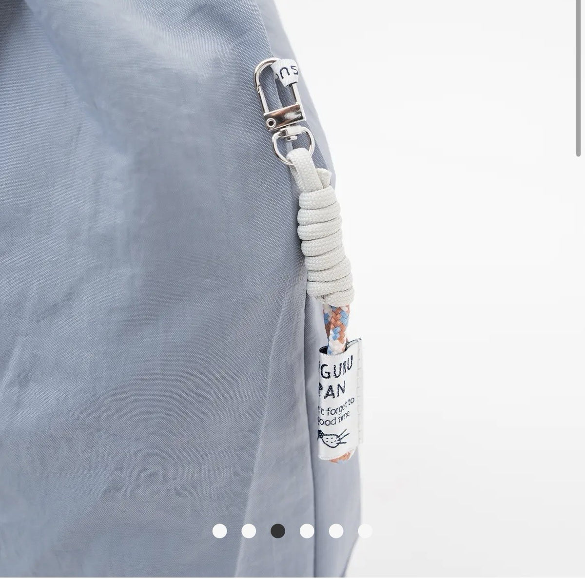 Kusuguru Embroidered cat Nylon Shoulder Tote Bag - Dusty Blue