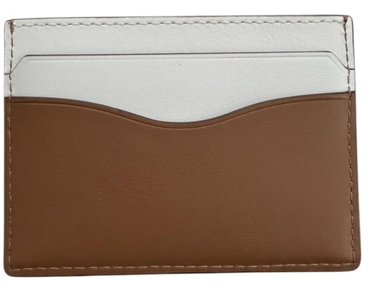 Tory Burch Women's Emerson Soft Colorblock Slim Card Case (Optic White/Moose)