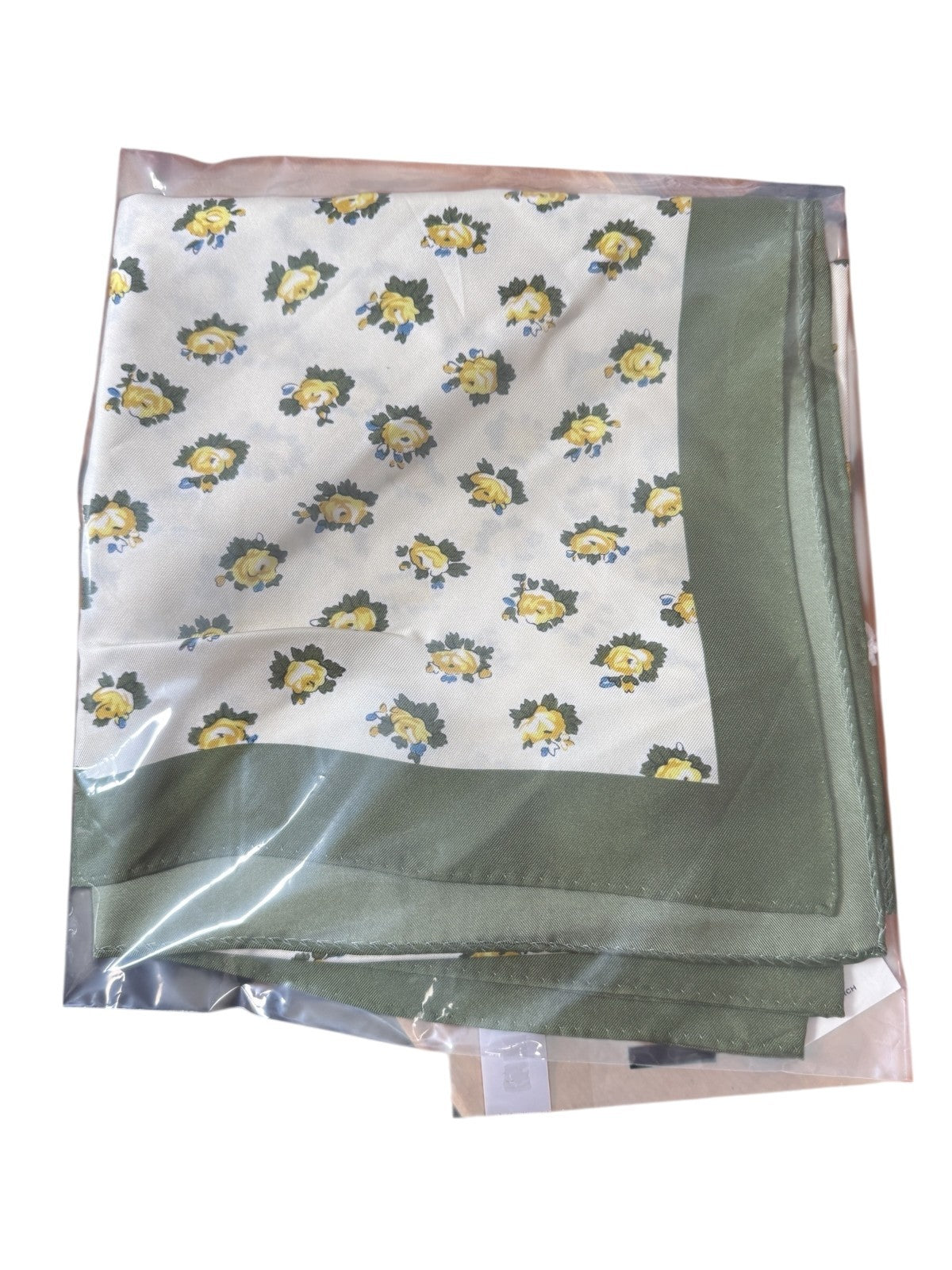 Tory Burch Garden Rose Silk Square New Ivory Garden Rose OS 36" x 36" MRSP $198