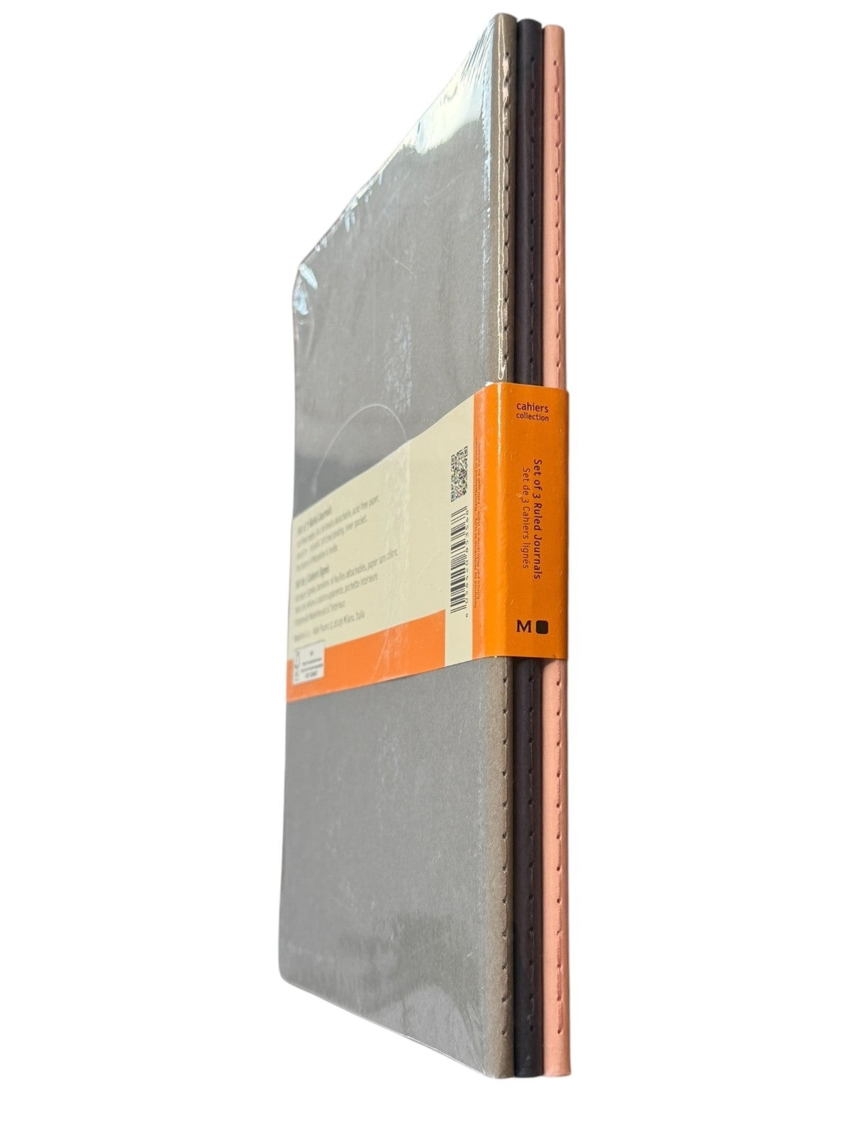 Moleskine Cahiers Collerction Set of 3 Ruled Journals: Pink, Grey, Blue XL 7.5×9