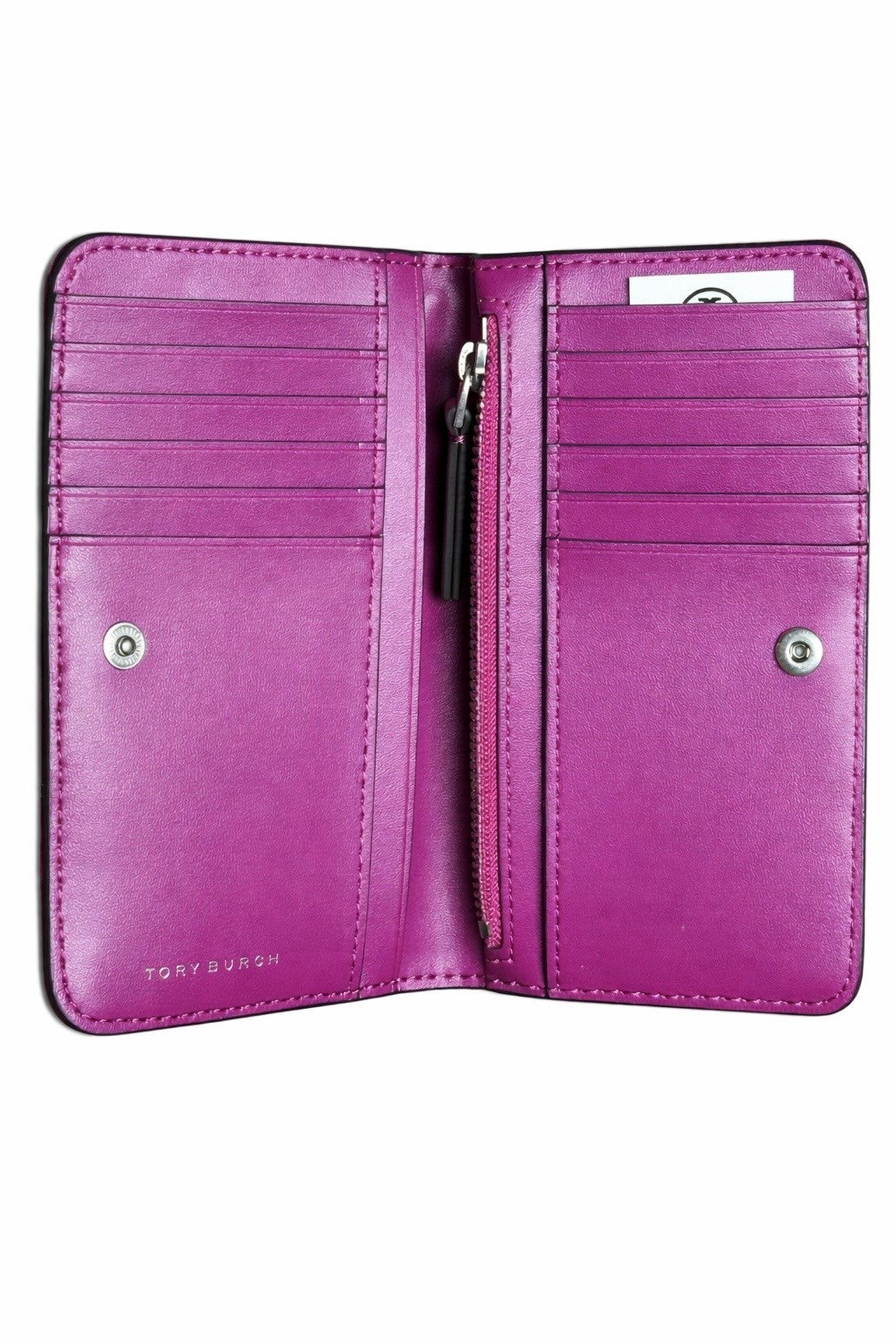 Tory Burch Willa Soft Quilt Medium Leather Wallet, Fuchsia, Diamond Stitched NEW