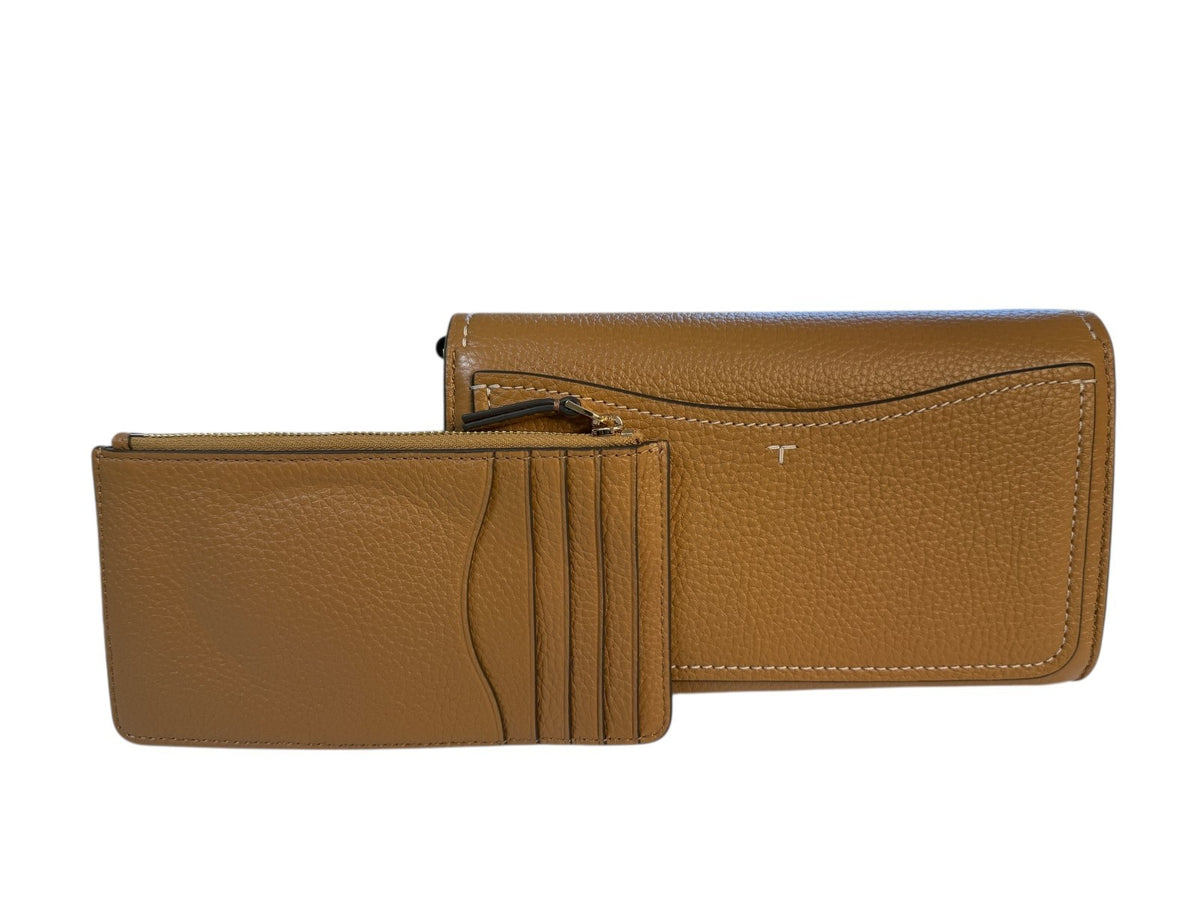 Tory Burch Thea Pebbled Leather With Gold-tone Hardware Crossbody & Wallet