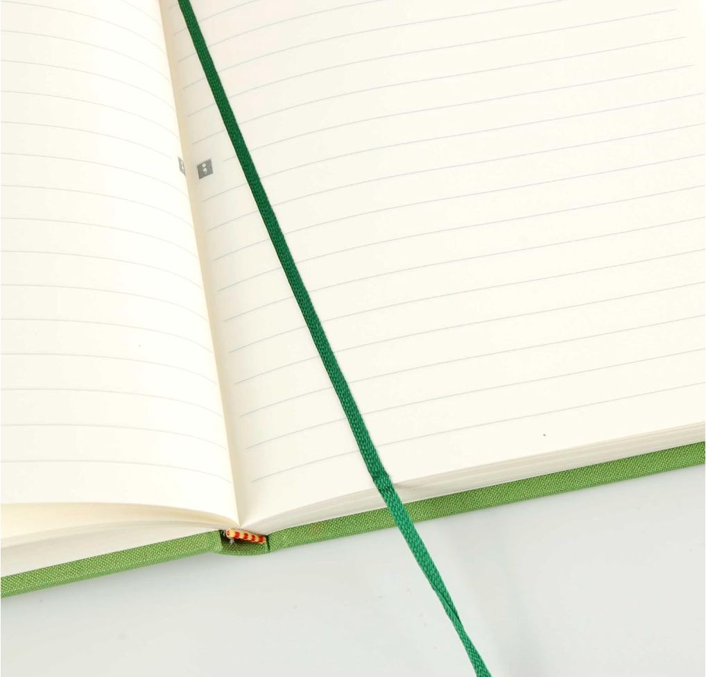 Semikolon A4 Classic Linen Cover Notebook 8.5 X 12 Inches, 144 Lined Pages Lime