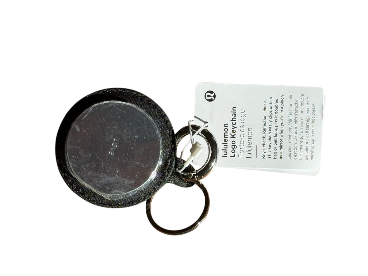 New Lululemon Logo Keychain Silver/Black New