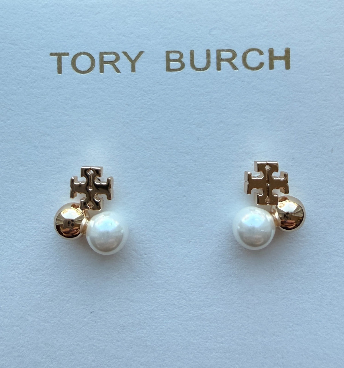 NWT Tory Burch Britten Pearl Cluster Stud Earrings MSRP $90