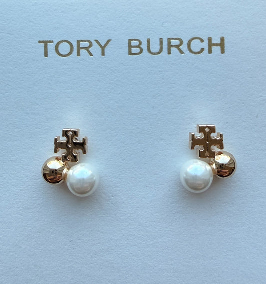 NWT Tory Burch Britten Pearl Cluster Stud Earrings MSRP $90
