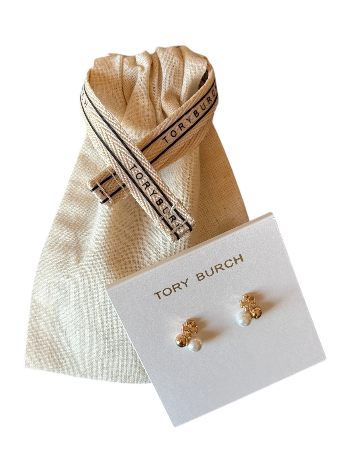 NWT Tory Burch Britten Pearl Cluster Stud Earrings MSRP $90