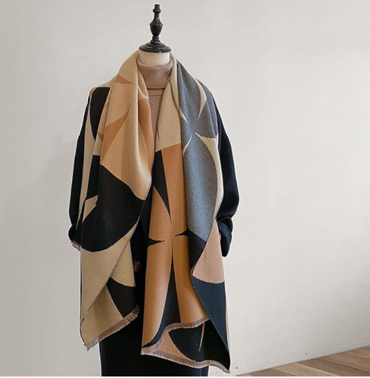 Beyond Joy Pashmina/Cashmere Substitute 100% Acrylic Shawl Scarf w Double sided