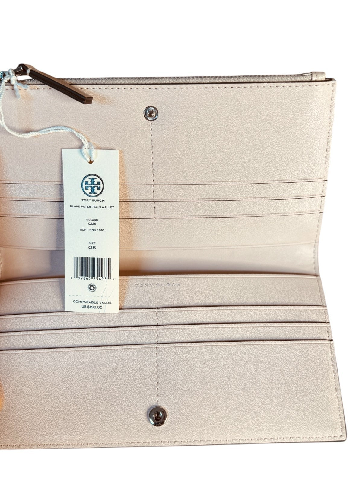 Tory Burch Blake Patent Slim Wallet Soft Pink