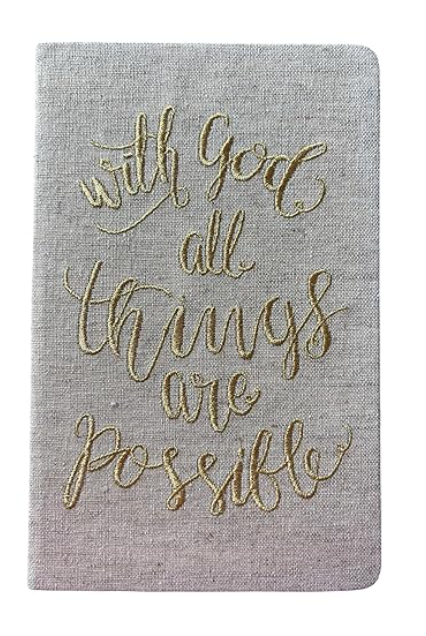 Eccolo Christian Notebook with Bible Verses With God All Things Are Possible