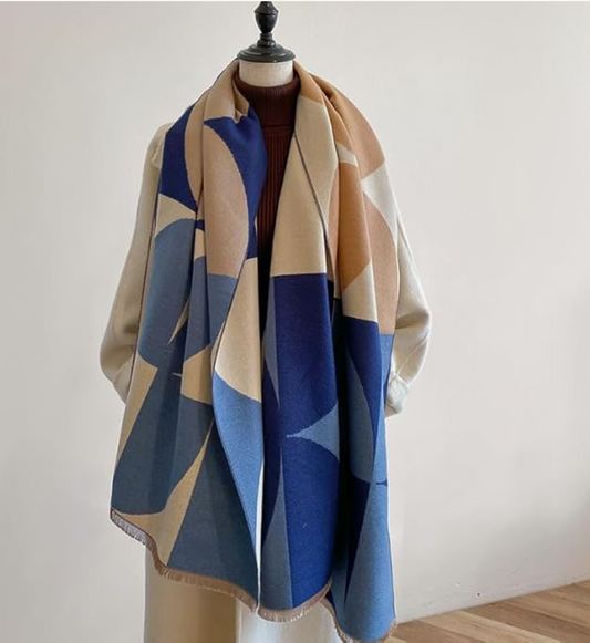 Beyond Joy Pashmina/Cashmere Substitute 100% Acrylic Shawl Scarf w Double sided
