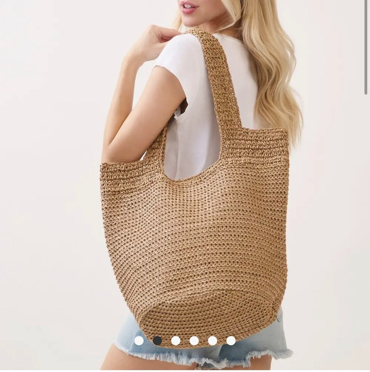Stylinè Handmade Round Bottom Woven Straw Tote Bag