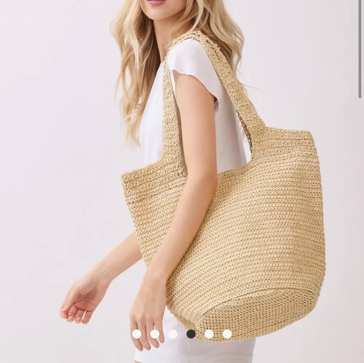 Stylinè Handmade Round Bottom Woven Straw Tote Bag