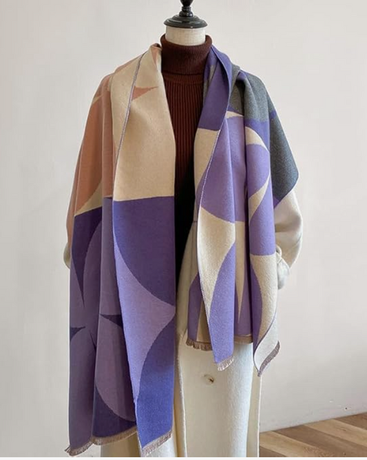 Beyond Joy Pashmina/Cashmere Substitute 100% Acrylic Shawl Scarf w Double sided