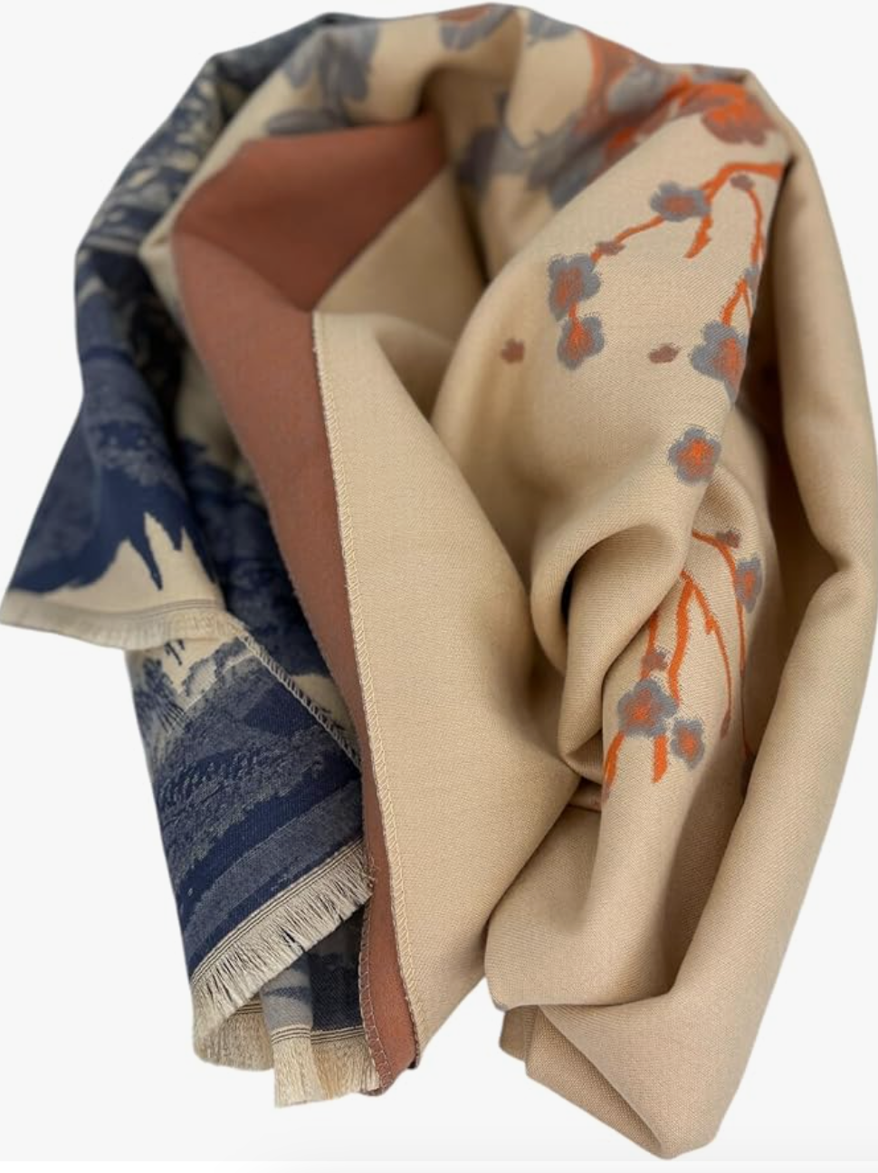 Beyond Joy Pashmina/Cashmere Substitute 100% Acrylic Shawl Scarf w Double sided