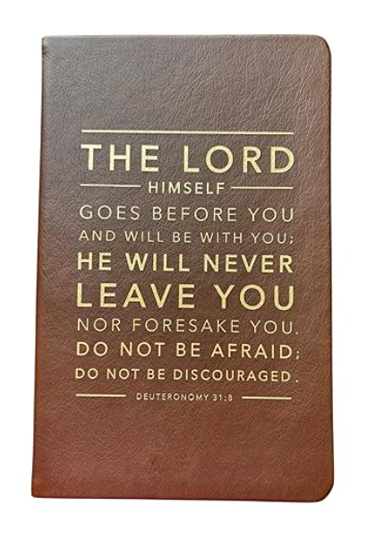 Eccolo Faux Leather Christian Blank Notebook with Bible Verses
