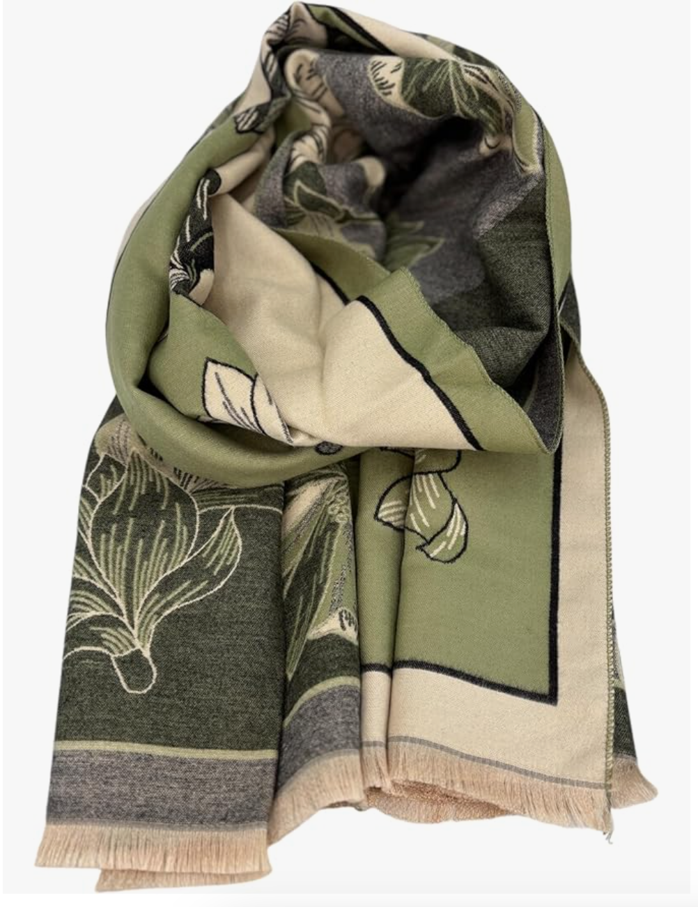 Beyond Joy Pashmina/Cashmere Substitute 100% Acrylic Shawl Scarf w Double sided