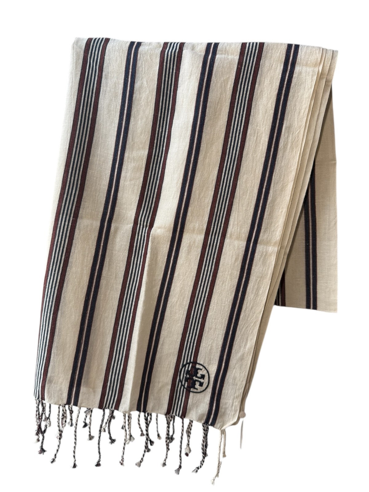 Tory Burch Striped Oblong Ivory