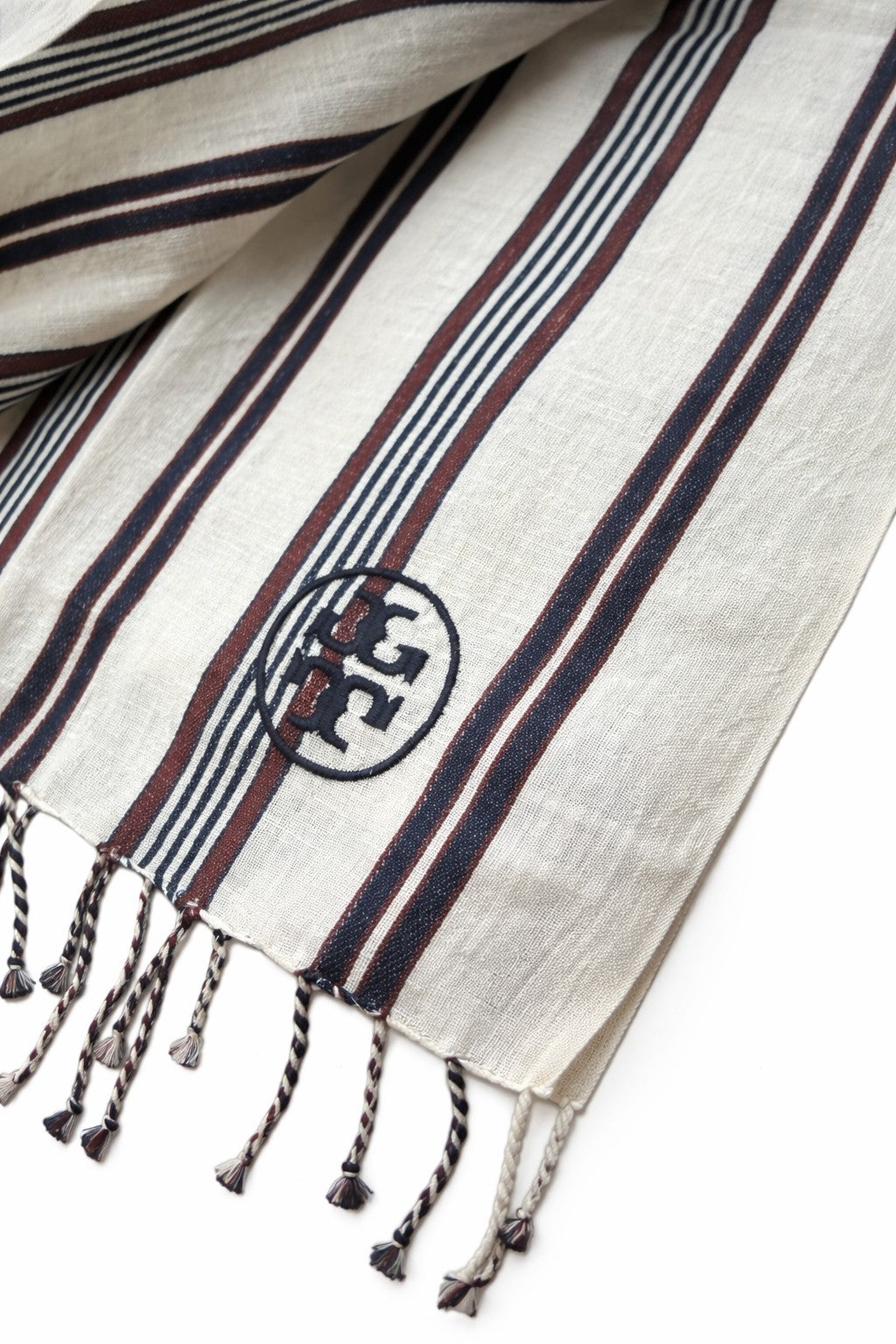 Tory Burch Striped Oblong Ivory