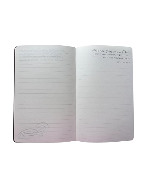 Eccolo Faux Leather Christian Blank Notebook with Bible Verses