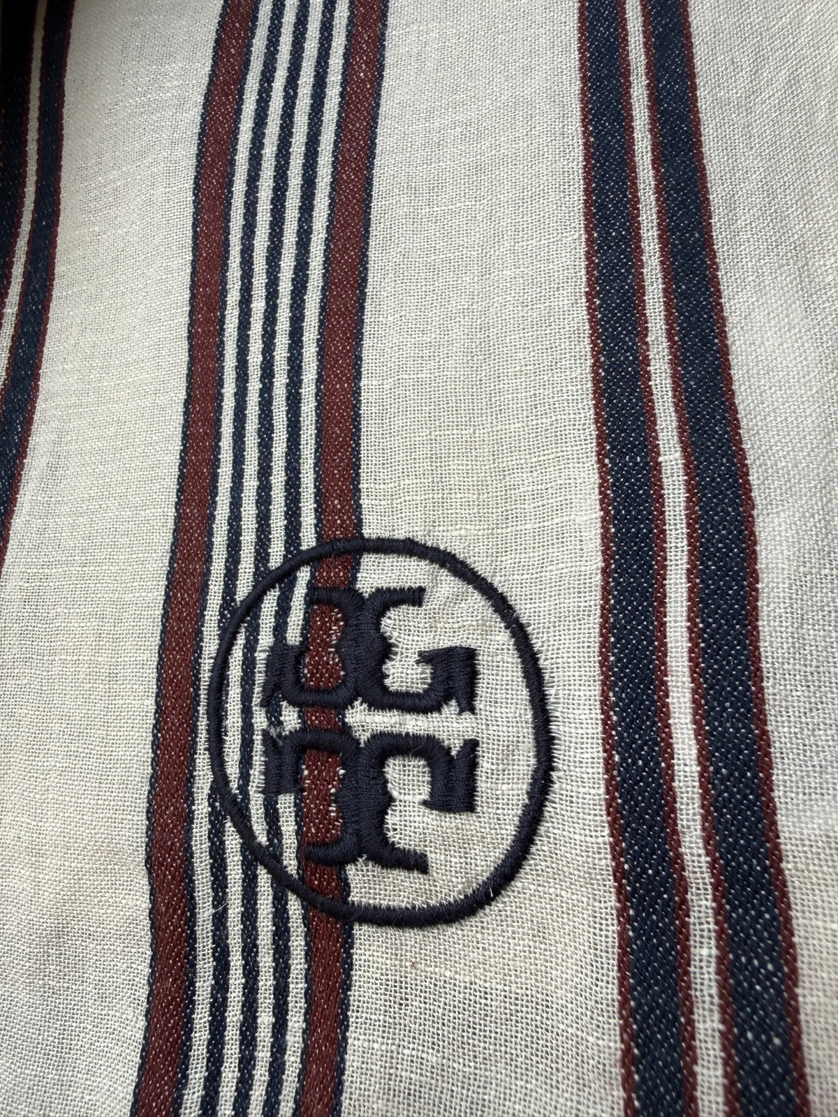 Tory Burch Striped Oblong Ivory