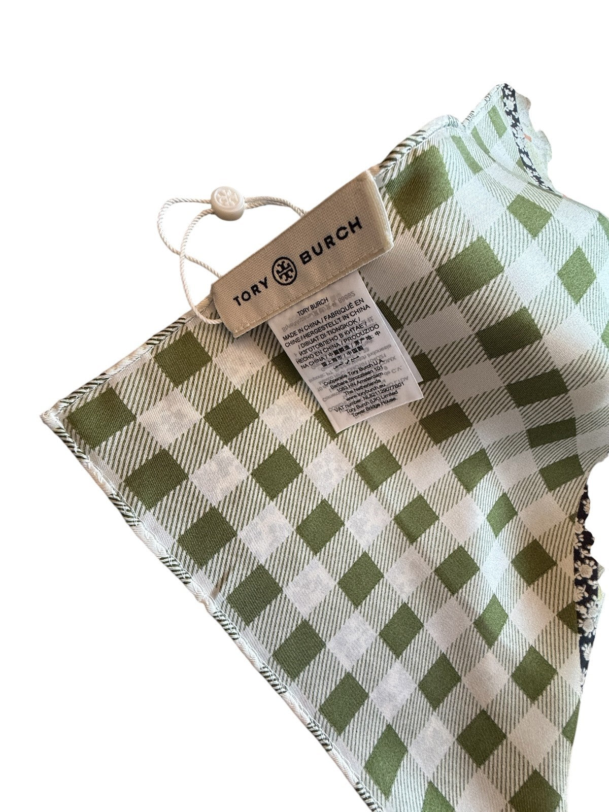 Tory Burch Patchwork Silk Square Green Multi 36"x36" NWT