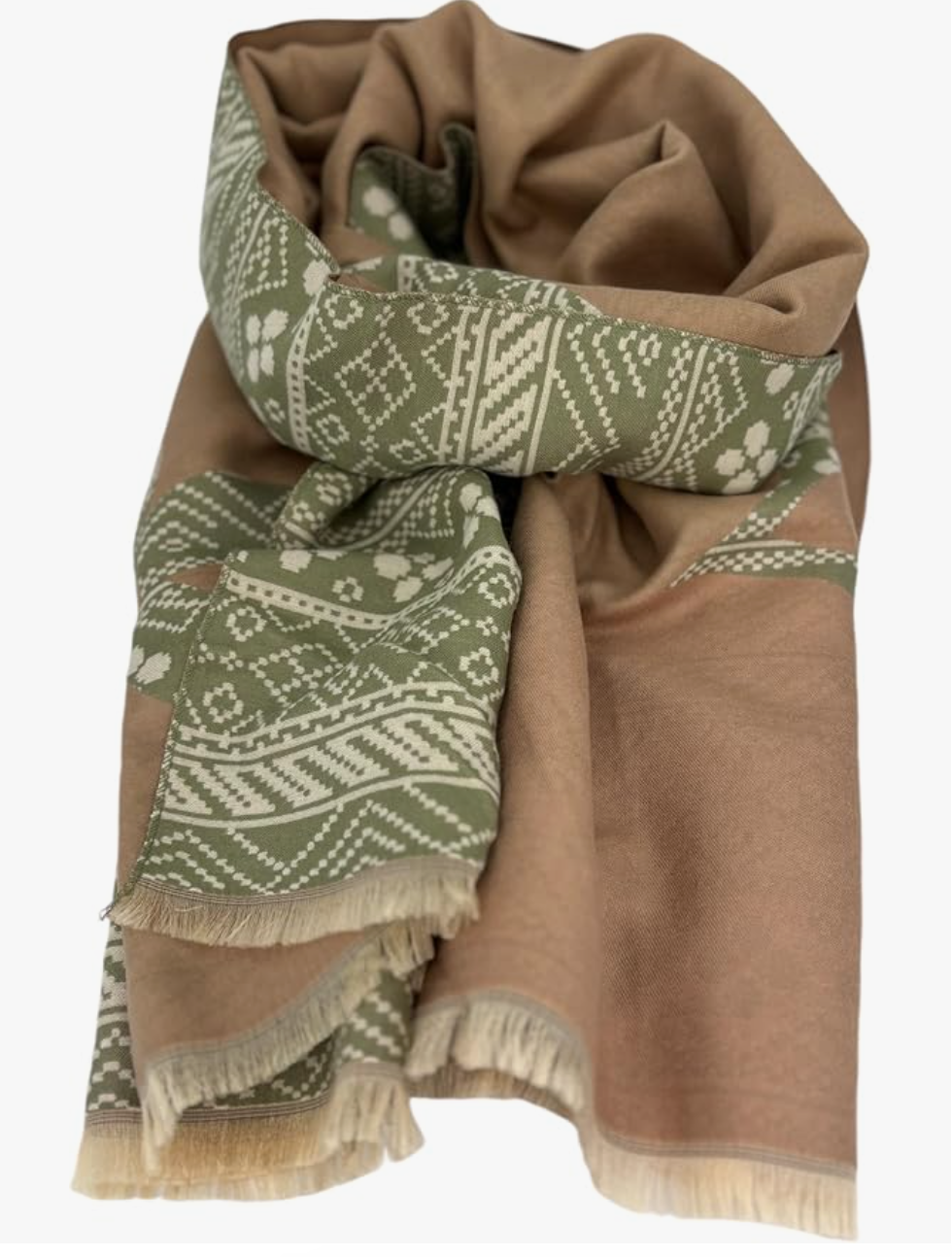 Beyond Joy Pashmina/Cashmere Substitute 100% Acrylic Shawl Scarf w Double sided