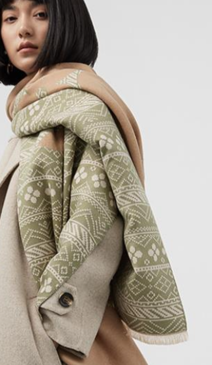 Beyond Joy Pashmina/Cashmere Substitute 100% Acrylic Shawl Scarf w Double sided