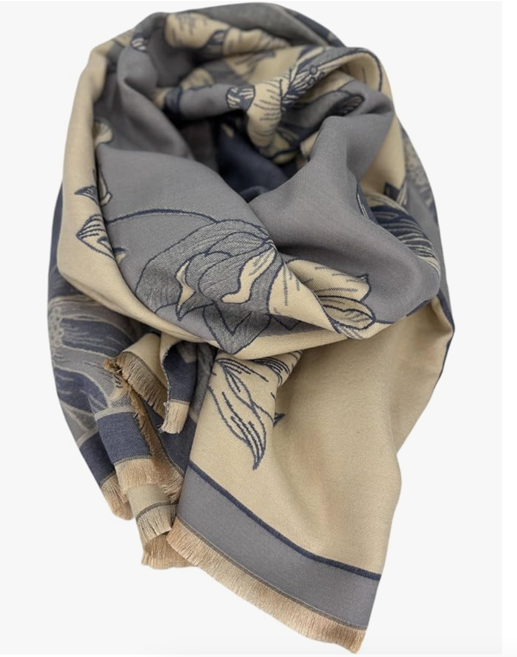 Beyond Joy Pashmina/Cashmere Substitute 100% Acrylic Shawl Scarf w Double sided