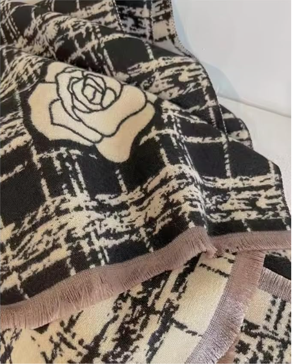 Beyond Joy Pashmina/Cashmere Substitute 100% Acrylic Shawl Scarf w Double sided
