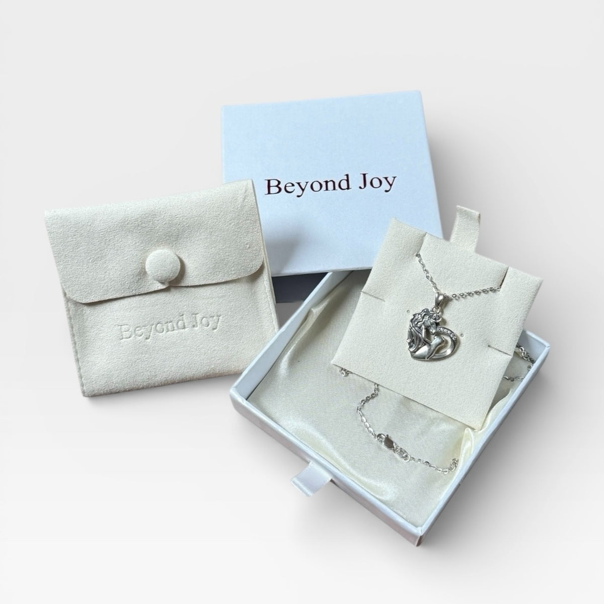 Beyond Joy 925 Sterling Silver Horse & Girl Pendant Necklace w/ Chain & Gift Box