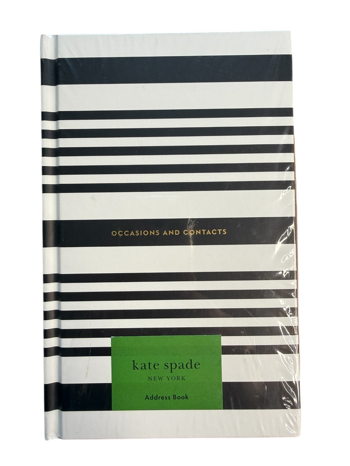 KATE SPADE "OCCASIONS AND CONTACTS" ADDRESS BOOK - Black Stripes -NEW/SEALED