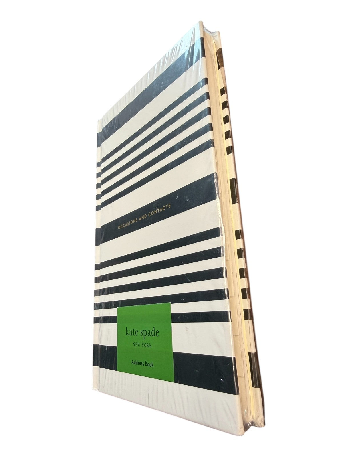 KATE SPADE "OCCASIONS AND CONTACTS" ADDRESS BOOK - Black Stripes -NEW/SEALED